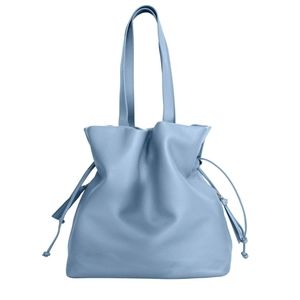 NWT Tote Le Monde Sky Blue Leather Tote Bag